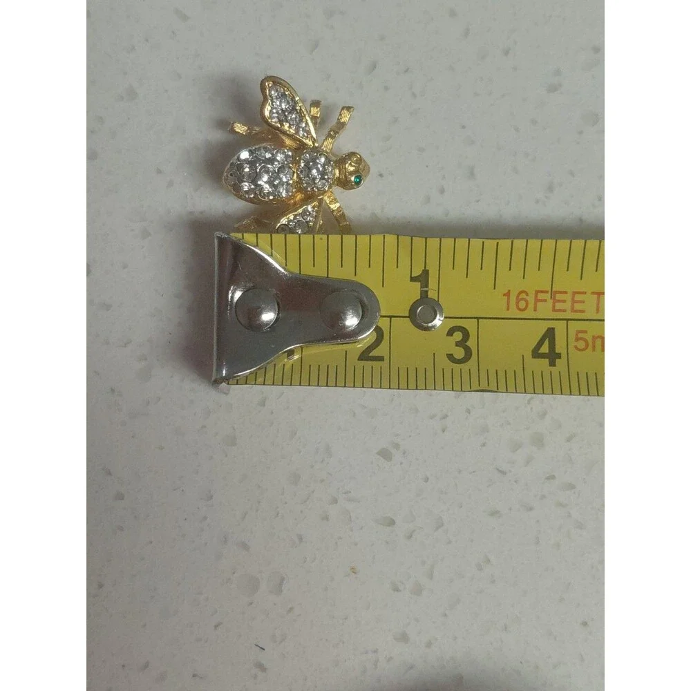 JOAN RIVERS Bee Brooch Pin Pave crystals green eyes (missing 1 eye) 1